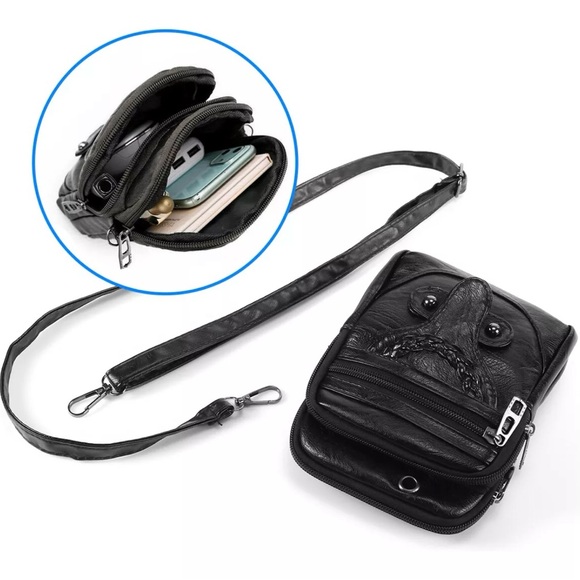 SALE🔥4 for 25🔥🖤Black Small Crossbody Phone Case Shoulder Bag 3 Pouch - Picture 6 of 14